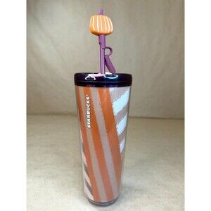 Starbucks 2025 Fall 24oz Venti Tumbler: Limited Edition Pumpkin Topper Hot/Cold